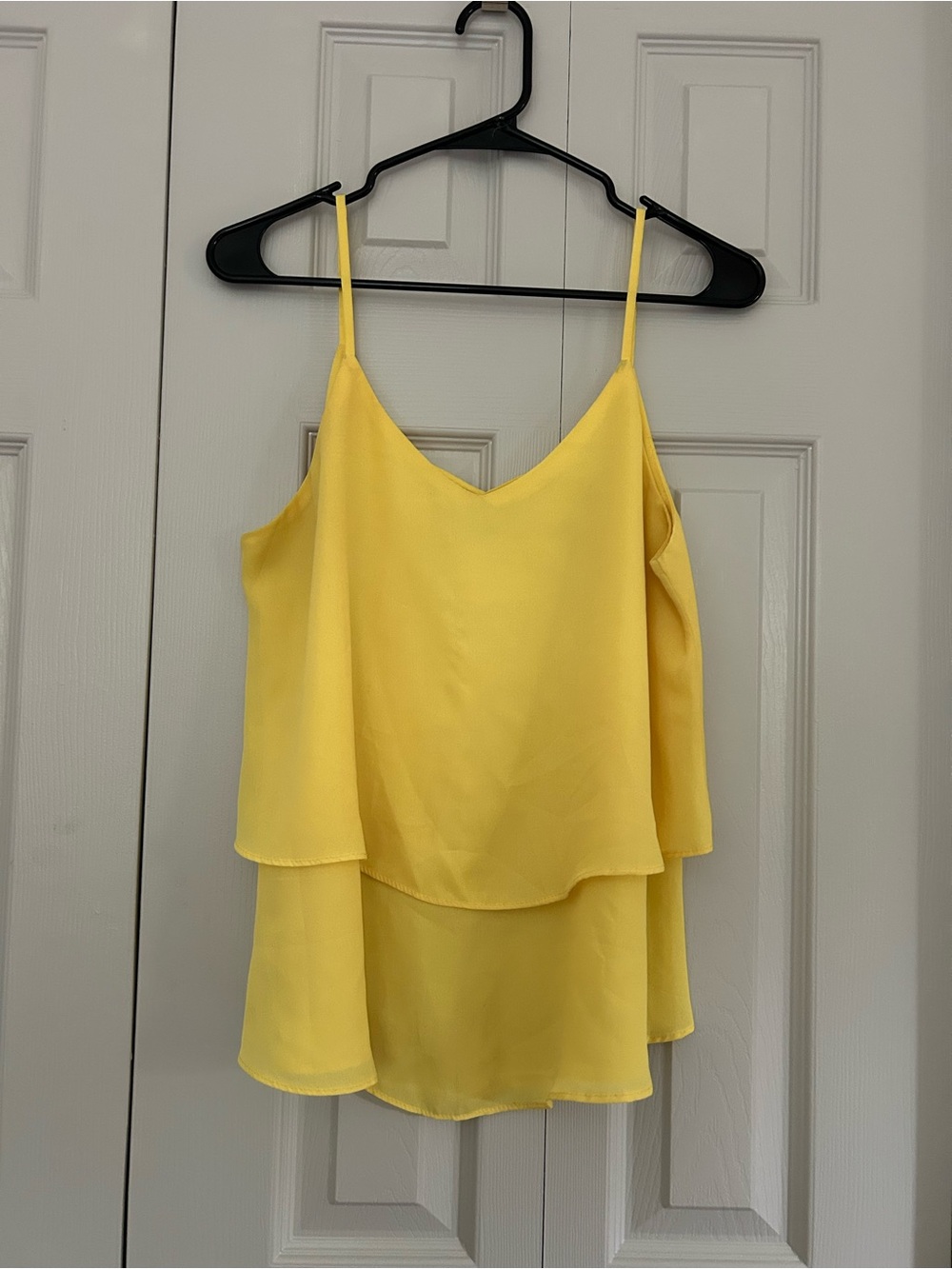 Francesca's Collections Yellow Layered Spaghetti Cami